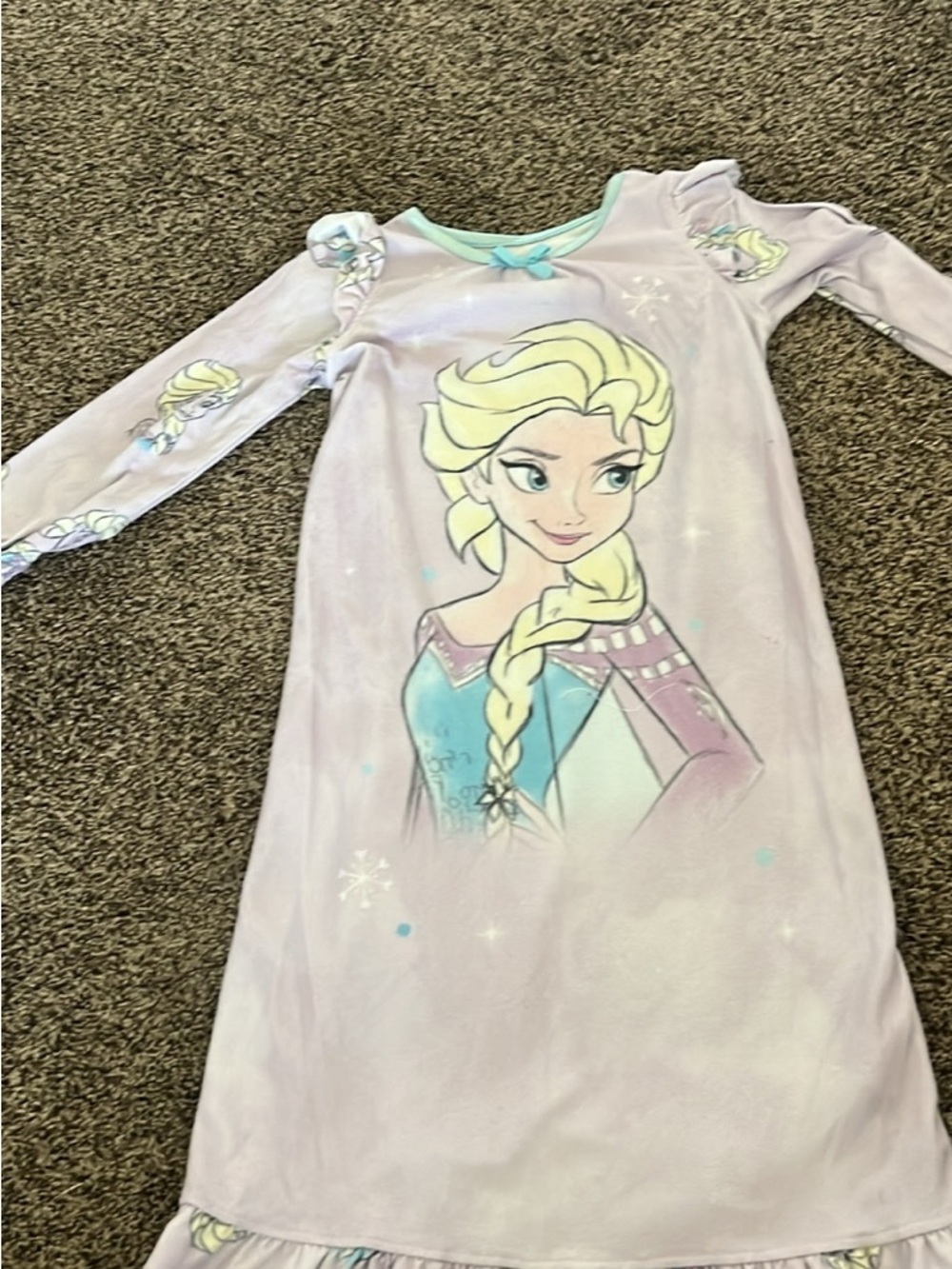 Disney Elsa Lavender and Aqua Girls' Nightgown - Long Sleeve